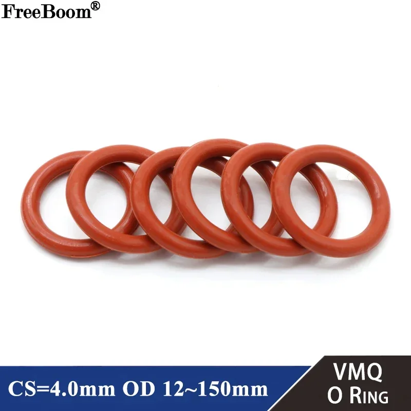 10Pcs Food Grade VMQ O Ring Gasket CS 4mm OD 12 ~ 150mm Waterproof Washer Round O Shape Rubber Silicone Ring Red
10Pcs Food Grade VMQ O Ring Gasket CS 4mm OD 12 ~ 150mm Waterproof Washer Round O Shape Rubber Silicone Ring Red