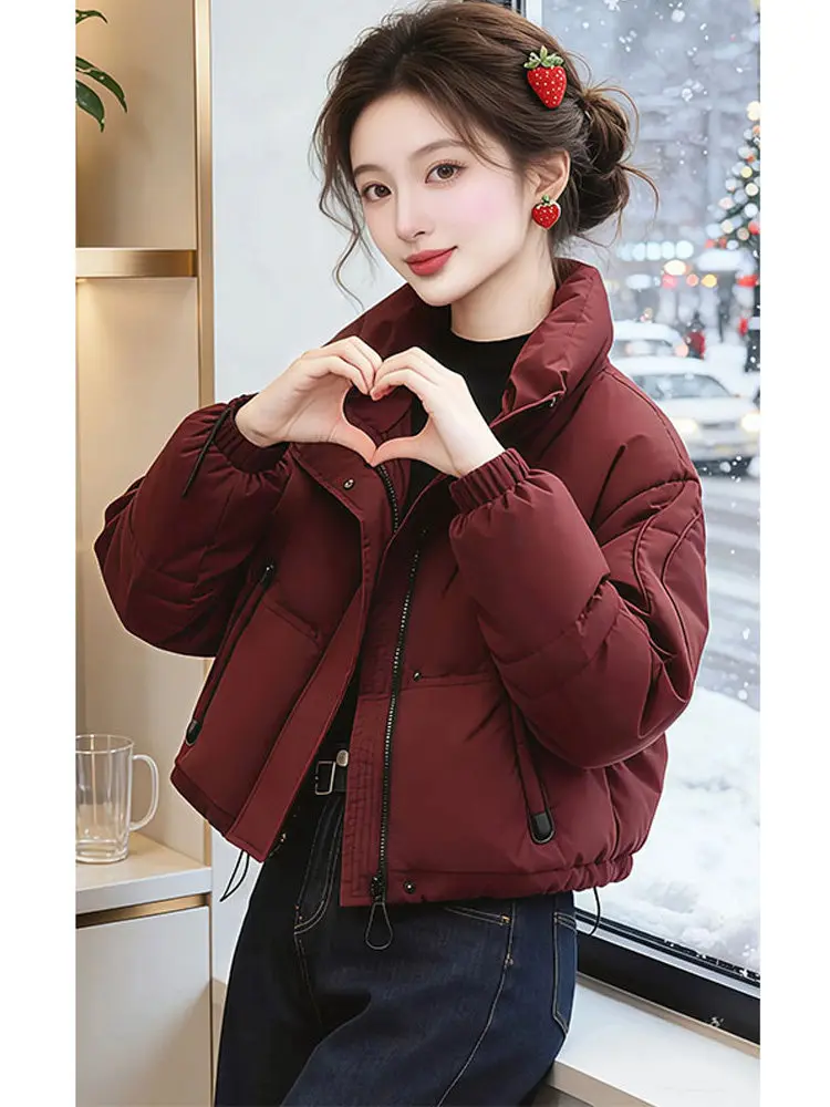 Women's down Cotton Jaet Winter New Faion Simple Stand Collar Warm Cotton Coat ort Outerwear Loose Sle Long Sve
Women's down Cotton Jaet Winter New Faion Simple Stand Collar Warm Cotton Coat ort Outerwear Loose Sle Long Sve