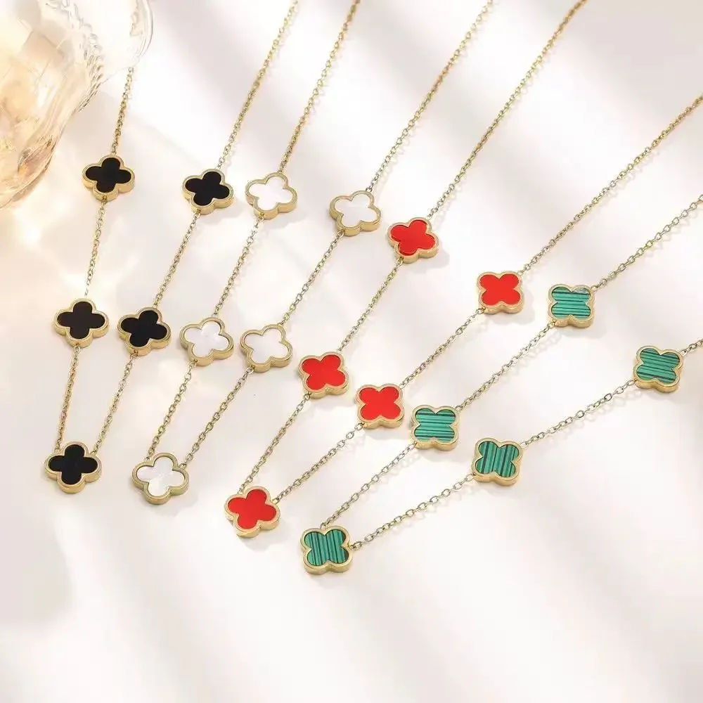 Fashionable Lightweight Luxury Stainless Steel One-Sided Mother-Of-Pearl Four-Leaf Clover Necklace 18K High-End Collarbone Chain
Fashionable Lightweight Luxury Stainless Steel One-Sided Mother-Of-Pearl Four-Leaf Clover Necklace 18K High-End Collarbone Chain