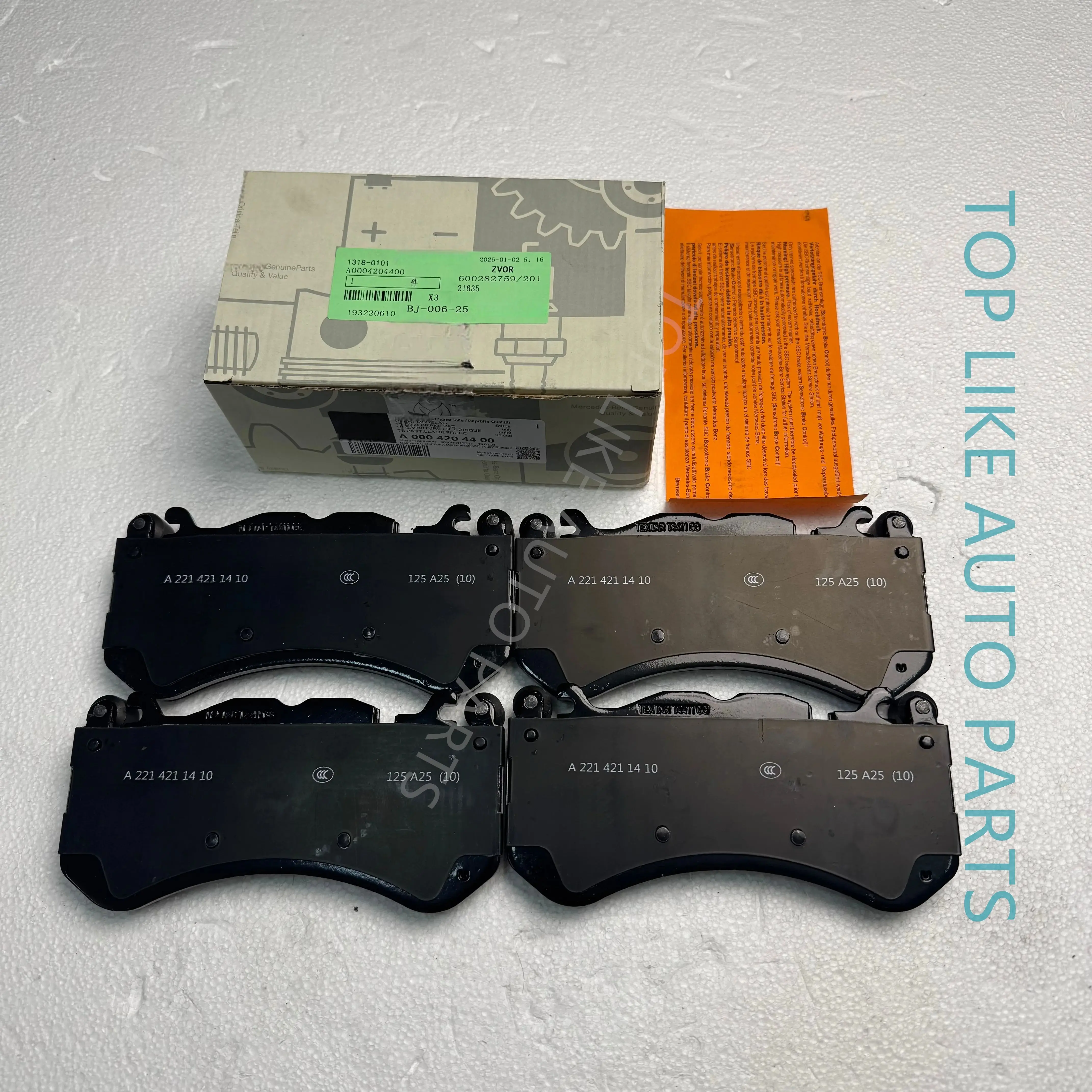 NEW GENUINE Brake Pad Set A0004204400 For MERCEDES-BENZ AMG C190 X290 C-CLASS W205 C205 A205 CLS C218 X218 E-CLASS W212 GLC C253
NEW GENUINE Brake Pad Set A0004204400 For MERCEDES-BENZ AMG C190 X290 C-CLASS W205 C205 A205 CLS C218 X218 E-CLASS W212 GLC C253