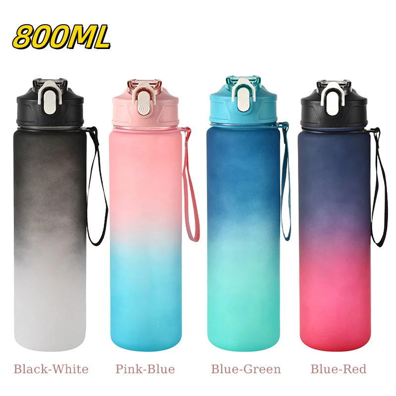 800ML Sports Water Bottle Leak Proof Gradient Color Plastic Water Cup Outdoor Travel Sport Camping Portable Gym Fitness Jugs
800ML Sports Water Bottle Leak Proof Gradient Color Plastic Water Cup Outdoor Travel Sport Camping Portable Gym Fitness Jugs