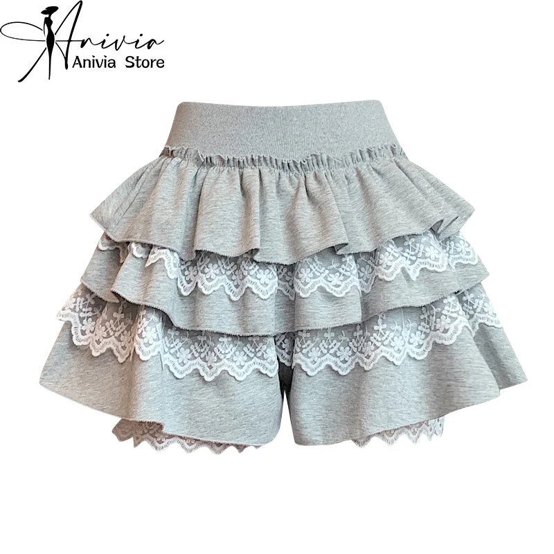 Women's Korean Cute and Fashionable Mini Skirt with Casual Lace Edge Grey/Black Splicing Design Y2K Layered A-line Cake Skirt
Women's Korean Cute and Fashionable Mini Skirt with Casual Lace Edge Grey/Black Splicing Design Y2K Layered A-line Cake Skirt