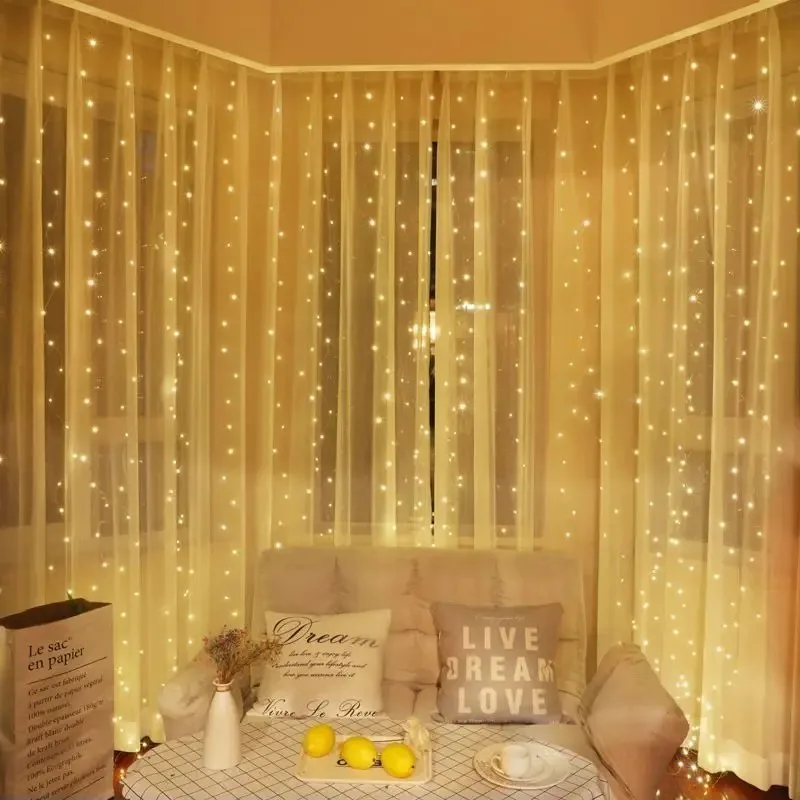 USB Curtain String Lights 8 Modes Fairy Light Christmas Garland Light Bedroom Home Decor Holiday Valentine's Day Christmas Decor
USB Curtain String Lights 8 Modes Fairy Light Christmas Garland Light Bedroom Home Decor Holiday Valentine's Day Christmas Decor
