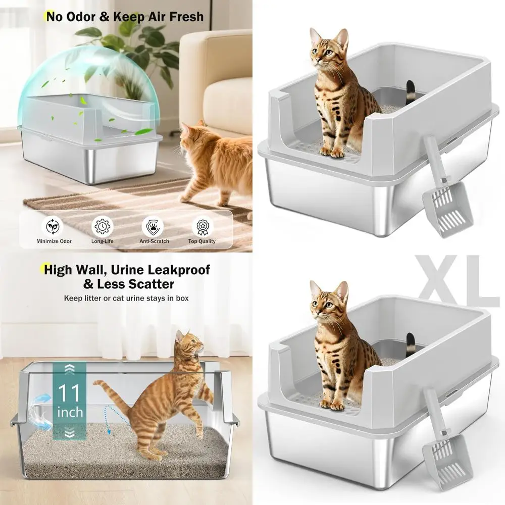 Большой металлический лоток для кошек с крышкой, высокими бортиками, защитой от протекания, легко чистится, в комплекте совок.
Большой металлический лоток для кошек с крышкой, высокими бортиками, защитой от протекания, легко чистится, в комплекте совок.