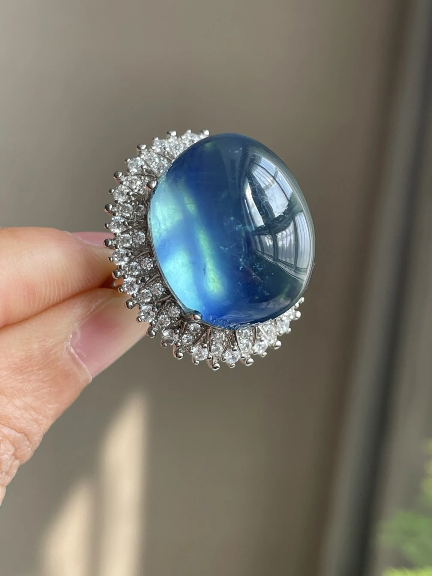 Natural Blue Aquamarine Ring Adjustable Ring 31*26*22mm Oval 925 Sterling Silver Clear Bead Aquamarine Ring Jewelry AAAAAA
Natural Blue Aquamarine Ring Adjustable Ring 31*26*22mm Oval 925 Sterling Silver Clear Bead Aquamarine Ring Jewelry AAAAAA