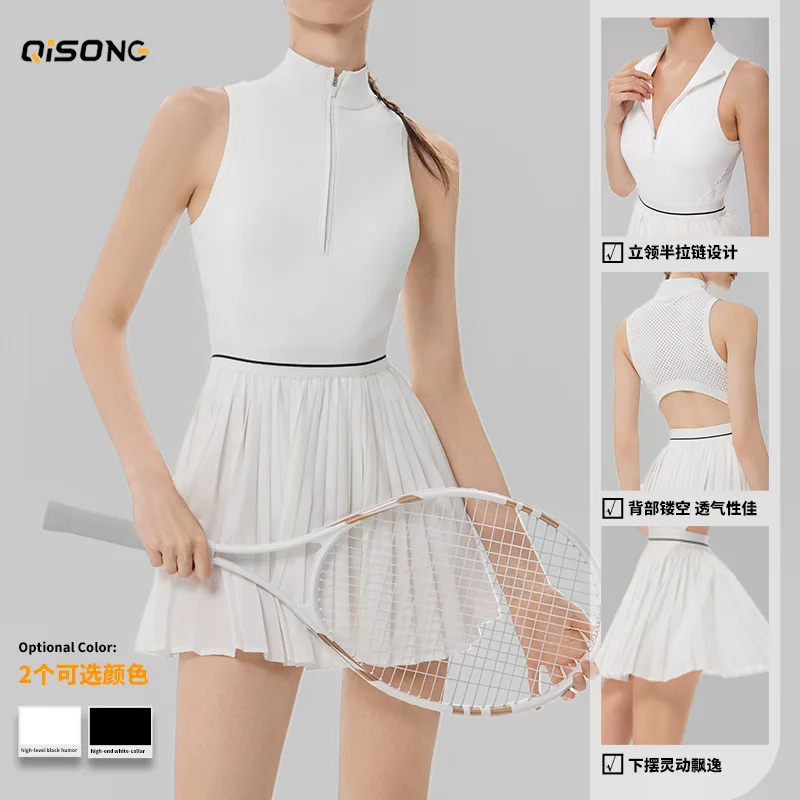 Tennis Dress Women with Shorts Black White Pleated Golf Wear Backless Summer Badminton Active Wear Running Gym Clothes
Tennis Dress Women with Shorts Black White Pleated Golf Wear Backless Summer Badminton Active Wear Running Gym Clothes