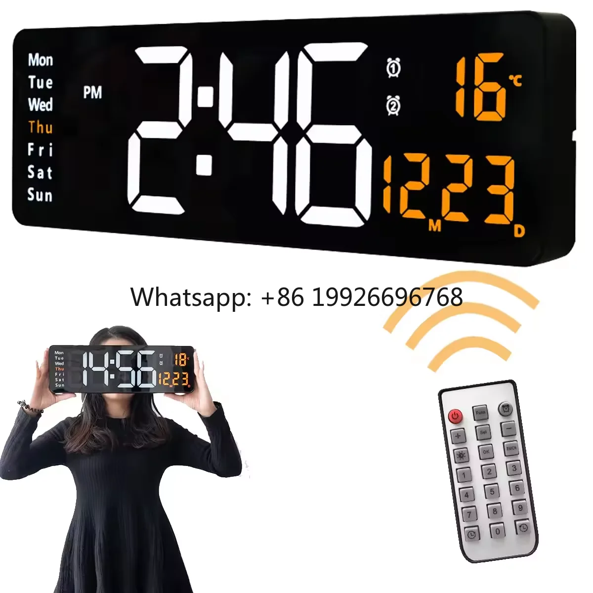 Colorful Home Decor Digital Countdown Timer Temperature Week and Calendar Display LED Wall Clock With Remote Control
Colorful Home Decor Digital Countdown Timer Temperature Week and Calendar Display LED Wall Clock With Remote Control