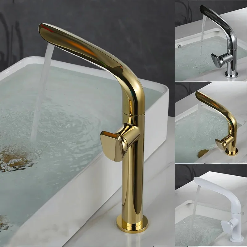 Brushed Gold Basin Faucet Brass Bathroom Mixer Tap Single Handle Hot & Cold Lavatory Faucet
Brushed Gold Basin Faucet Brass Bathroom Mixer Tap Single Handle Hot & Cold Lavatory Faucet