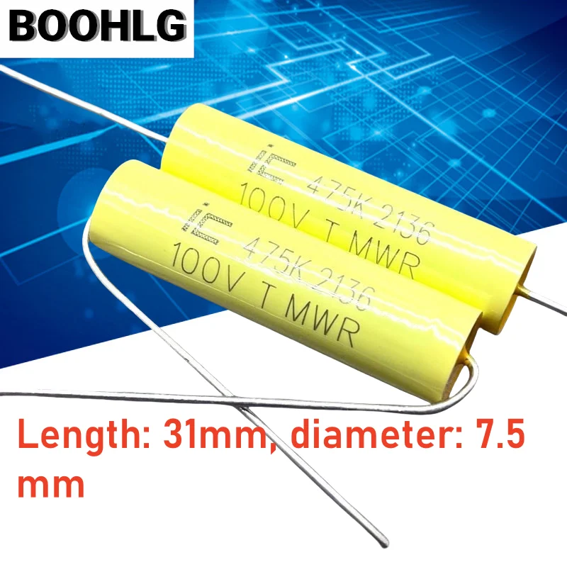 5 шт. CBB MKP MWR 4,7 мкФ 475 4u7 100 В осевой аудио беполярный пленочный конденсатор
5 шт. CBB MKP MWR 4,7 мкФ 475 4u7 100 В осевой аудио беполярный пленочный конденсатор