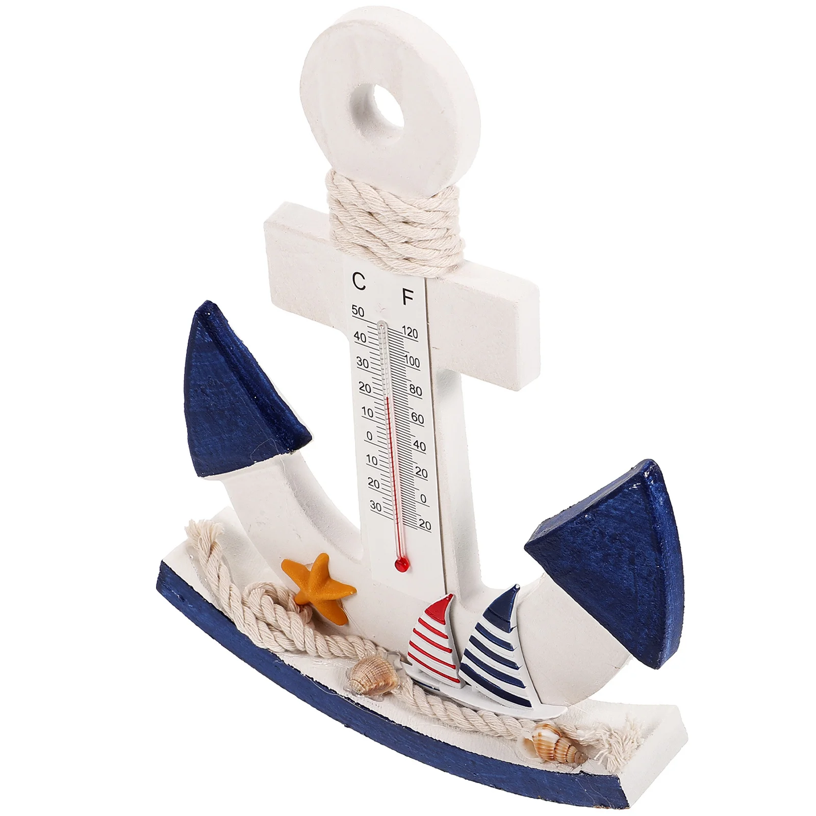 Anchor Shaped Wooden Thermometer Ornament Mediterranean Style Home Decor Ocean Theme Temperature Gauge for Bedroom Decoration
Anchor Shaped Wooden Thermometer Ornament Mediterranean Style Home Decor Ocean Theme Temperature Gauge for Bedroom Decoration