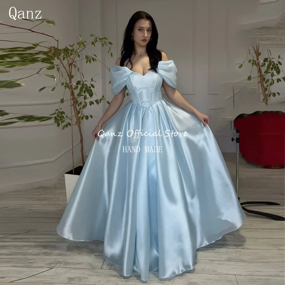 Qanz Sky Blue Organza Evening Dress Off The Shoulder Birthday Dresses For Woman Long A Line Wedding Guest Dresses Customized
Qanz Sky Blue Organza Evening Dress Off The Shoulder Birthday Dresses For Woman Long A Line Wedding Guest Dresses Customized