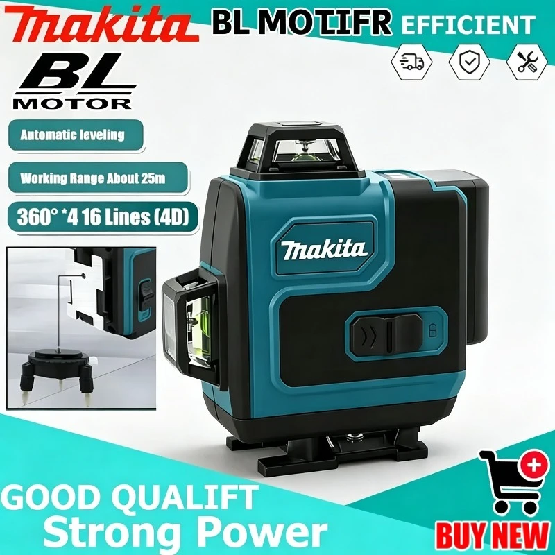 Makita 16 Line Level Green Light Laser High-Precision Wall-Mounted Portable self-leveling High-Precision Laser Level Power Tool
Makita 16 Line Level Green Light Laser High-Precision Wall-Mounted Portable self-leveling High-Precision Laser Level Power Tool