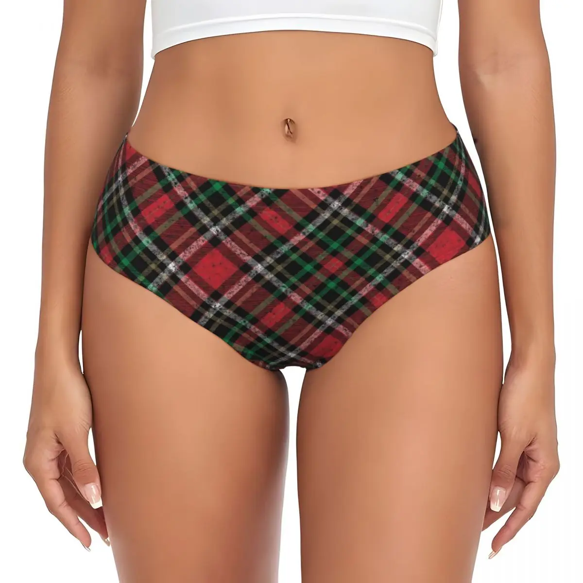 Custom Red Gold Holographic Plaid Christmas Gift Brief Panties Women Stretch Underwear
Custom Red Gold Holographic Plaid Christmas Gift Brief Panties Women Stretch Underwear
