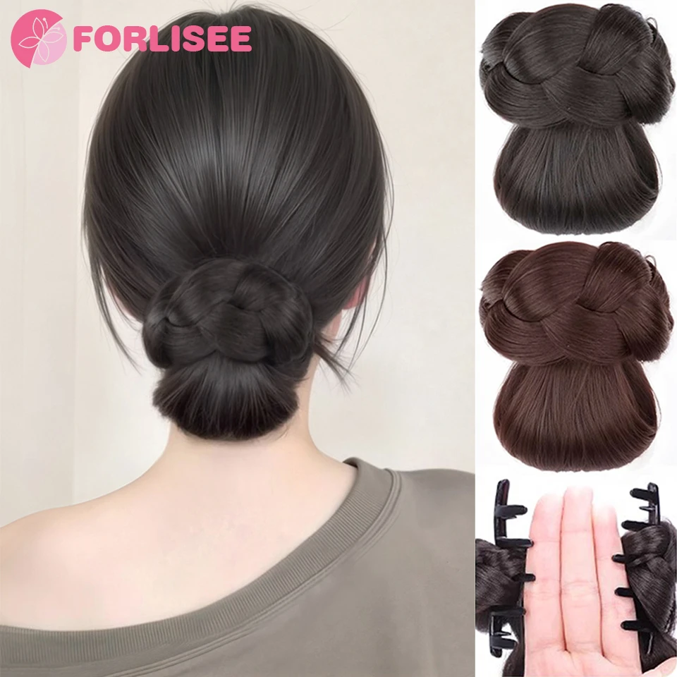 FORLISEE Synthetic Low Bun Hairpiece Claw Clip Synthetic Bun Hair Pack Flower Bud Head Back of Head Hair Clip Wig Circle
FORLISEE Synthetic Low Bun Hairpiece Claw Clip Synthetic Bun Hair Pack Flower Bud Head Back of Head Hair Clip Wig Circle