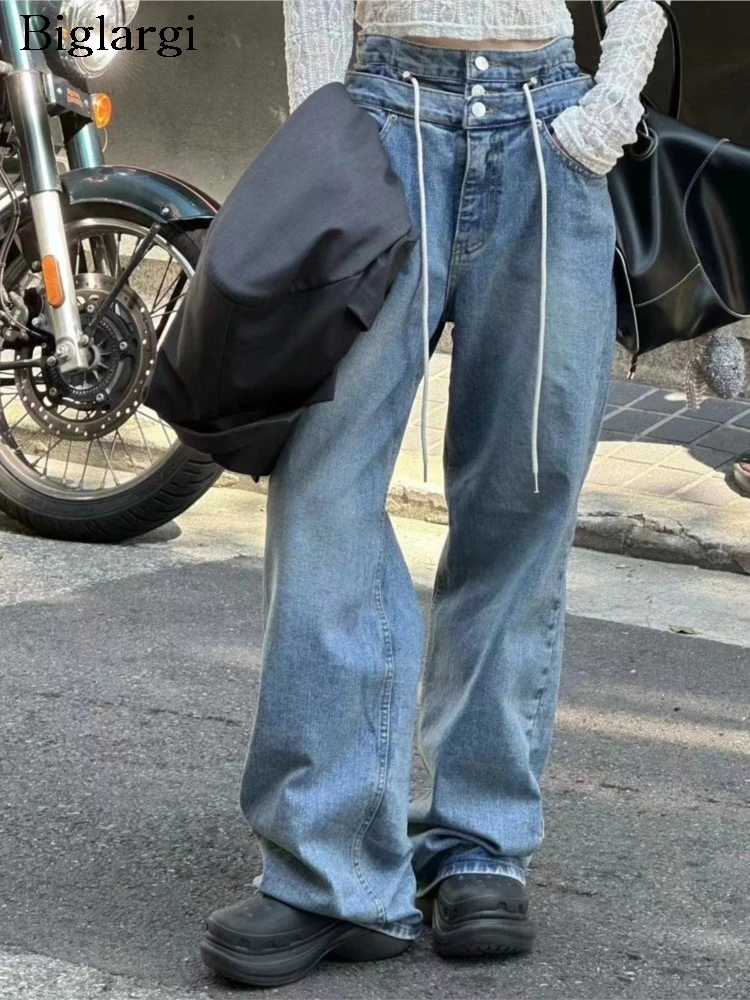 Jeans Autumn Pant Women High Waist Patchwork Fashion Retro Ladies Trousers Loose Pleated Wide Leg Korean Style Woman Pants
Jeans Autumn Pant Women High Waist Patchwork Fashion Retro Ladies Trousers Loose Pleated Wide Leg Korean Style Woman Pants