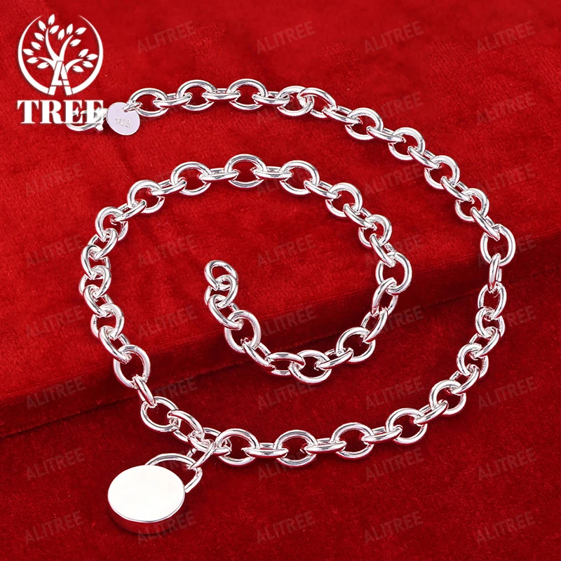 New 925 Sterling Silver Round Lock Pendant Necklace Women Anniversary Wedding Party Gift Accessories Fashion Trendy Jewelry
New 925 Sterling Silver Round Lock Pendant Necklace Women Anniversary Wedding Party Gift Accessories Fashion Trendy Jewelry