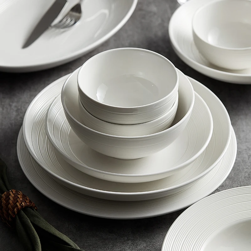 Bowl Household New Dish Set Household Light Luxury Premium White Ceramic Tableware Combination Dish Set 2025
Bowl Household New Dish Set Household Light Luxury Premium White Ceramic Tableware Combination Dish Set 2025