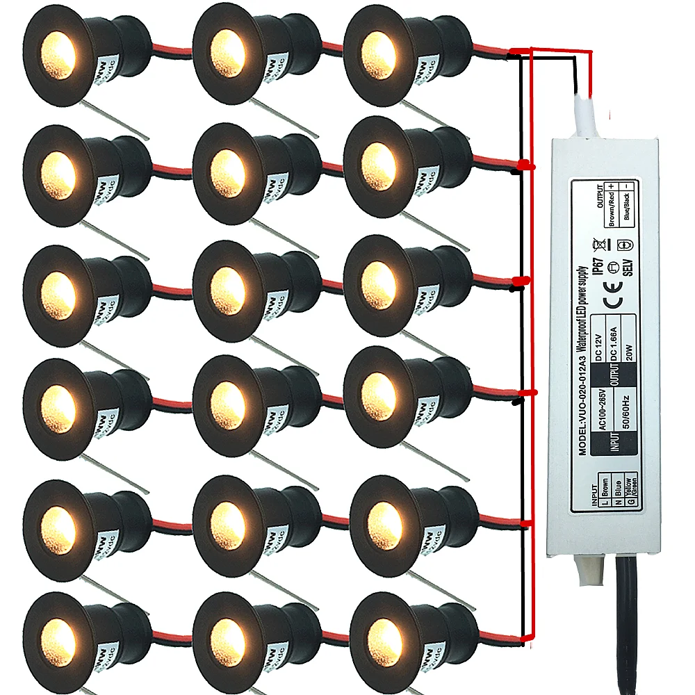 IP65 1W Мини LED-светильник с трансформатором 220В, потолочные точечные светильники для спальни, кухни, 12В, точечные светильники для лестниц и шкафов
IP65 1W Мини LED-светильник с трансформатором 220В, потолочные точечные светильники для спальни, кухни, 12В, точечные светильники для лестниц и шкафов