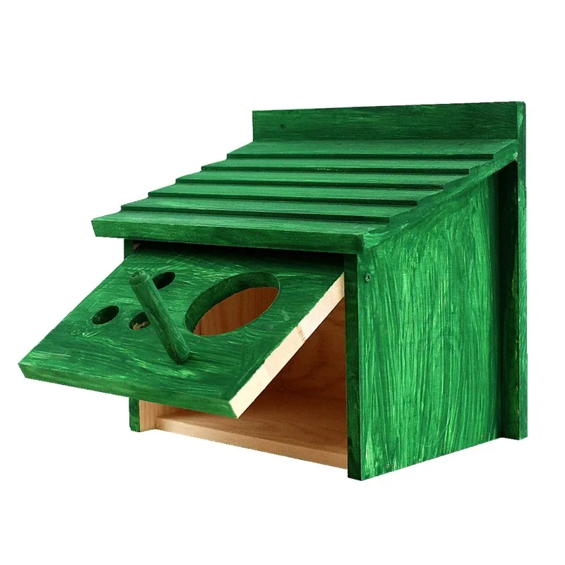 Wooden Bird House, Green Outdoor Nesting Box with Slanted Roof, Weather-Resistant Mounting Bracket
Wooden Bird House, Green Outdoor Nesting Box with Slanted Roof, Weather-Resistant Mounting Bracket
