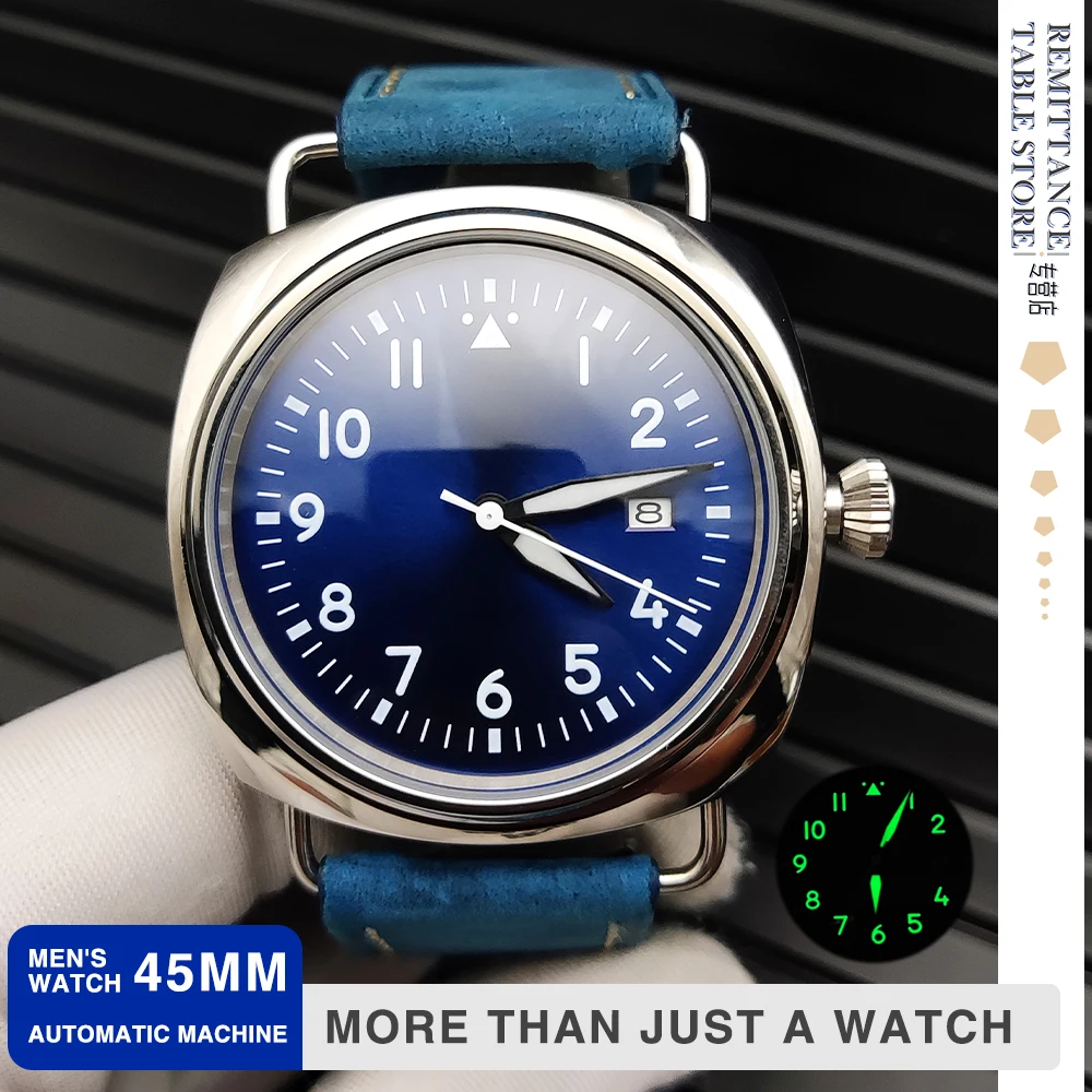 Luxury Vintage Men's Watch 45mm Automatic Mechanical Watch NH35A Caliber Blue Air Force Green Super Bright Luminous Sterile
Luxury Vintage Men's Watch 45mm Automatic Mechanical Watch NH35A Caliber Blue Air Force Green Super Bright Luminous Sterile