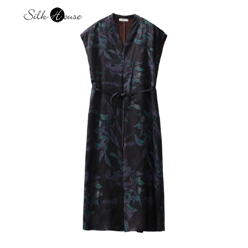 2025 Women's Summer New 100% Natural Mulberry Silk Gambiered Guangdong Gauze V-neck Printed Raglan Sleeve Strap Dress
2025 Women's Summer New 100% Natural Mulberry Silk Gambiered Guangdong Gauze V-neck Printed Raglan Sleeve Strap Dress