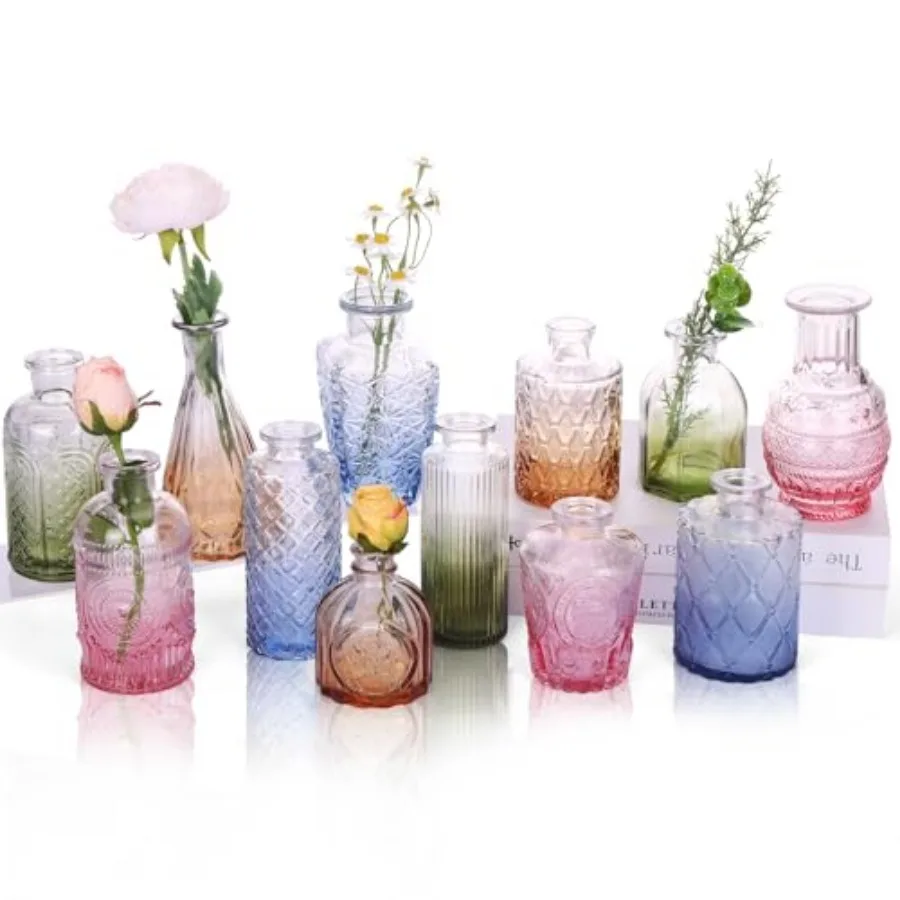 12 Pack Colorful Glass Bud Vases, Small Colored Vintage Vases for Centerpieces, Decorative Flower Vases for Wedding Home Table
12 Pack Colorful Glass Bud Vases, Small Colored Vintage Vases for Centerpieces, Decorative Flower Vases for Wedding Home Table