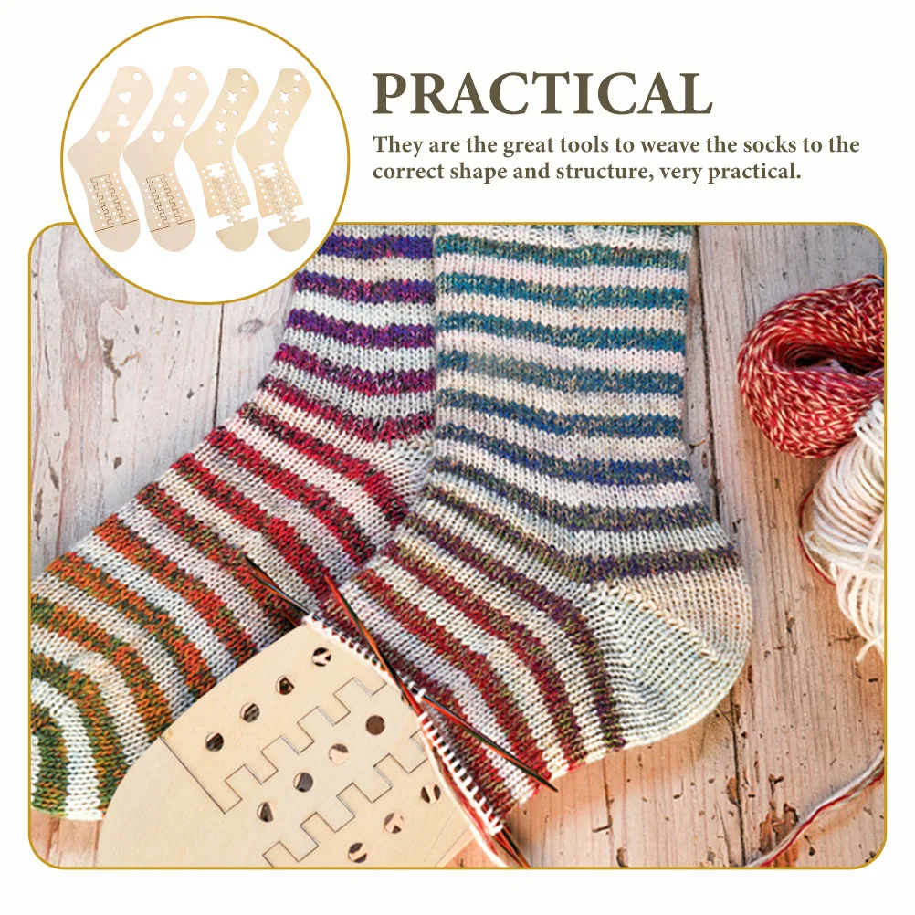 2 Pairs Wood Sock Blockers Knitting Tools DIY Display Mold Stocking Templates Smooth Edge Socks Shape Structure Practical
2 Pairs Wood Sock Blockers Knitting Tools DIY Display Mold Stocking Templates Smooth Edge Socks Shape Structure Practical