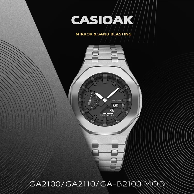 Mod Kit For Casioak GA2100 GA2110 Metal Case Bezel Rubber strap For Casioak GAB2100 2110 Modification Kit case With Screw Corre
Mod Kit For Casioak GA2100 GA2110 Metal Case Bezel Rubber strap For Casioak GAB2100 2110 Modification Kit case With Screw Corre