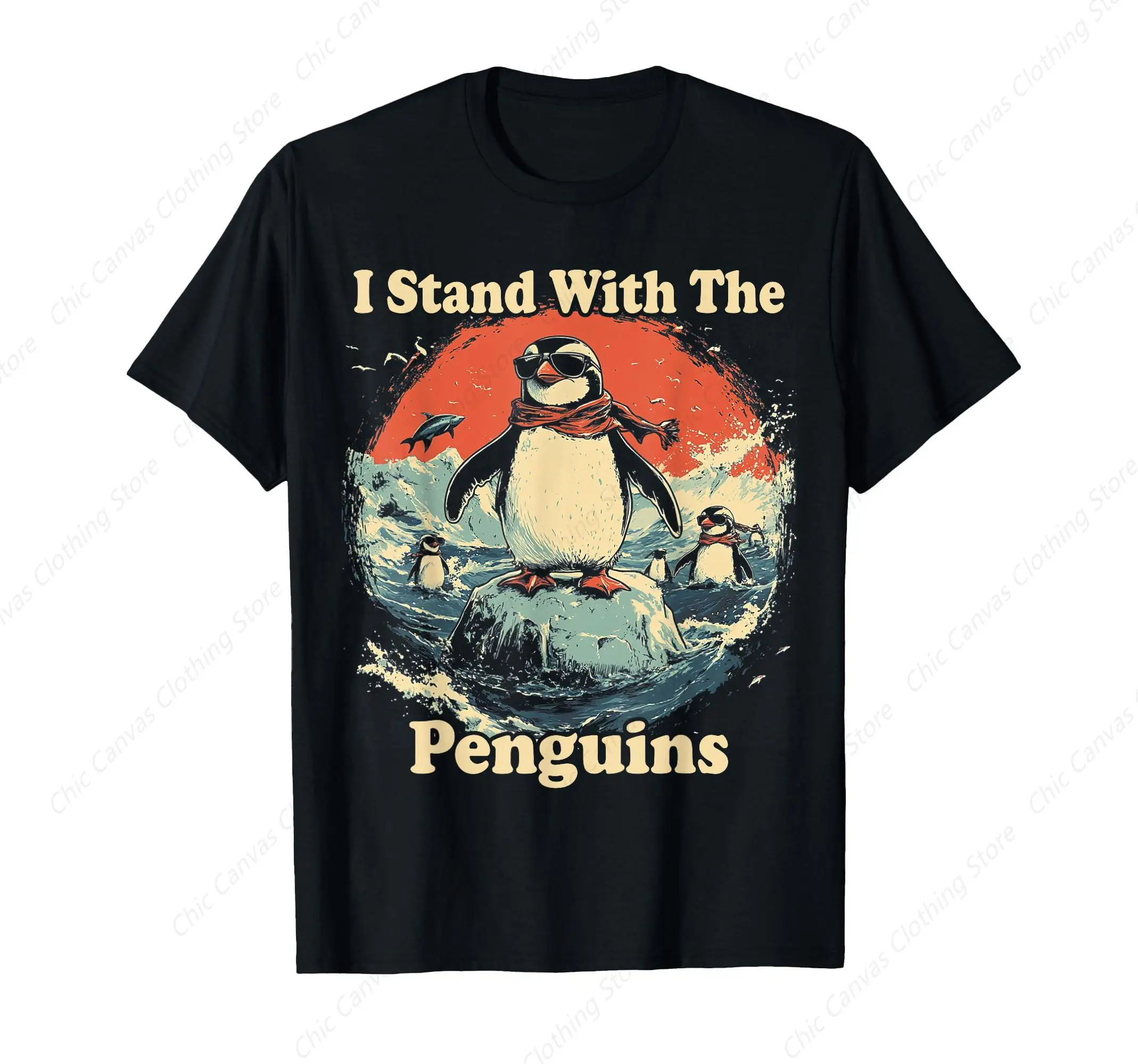 Flippers Up I Stand With The Penguins T-shirt Fun Printed Cotton Men's and Women's Clothes Loose Casual
Flippers Up I Stand With The Penguins T-shirt Fun Printed Cotton Men's and Women's Clothes Loose Casual