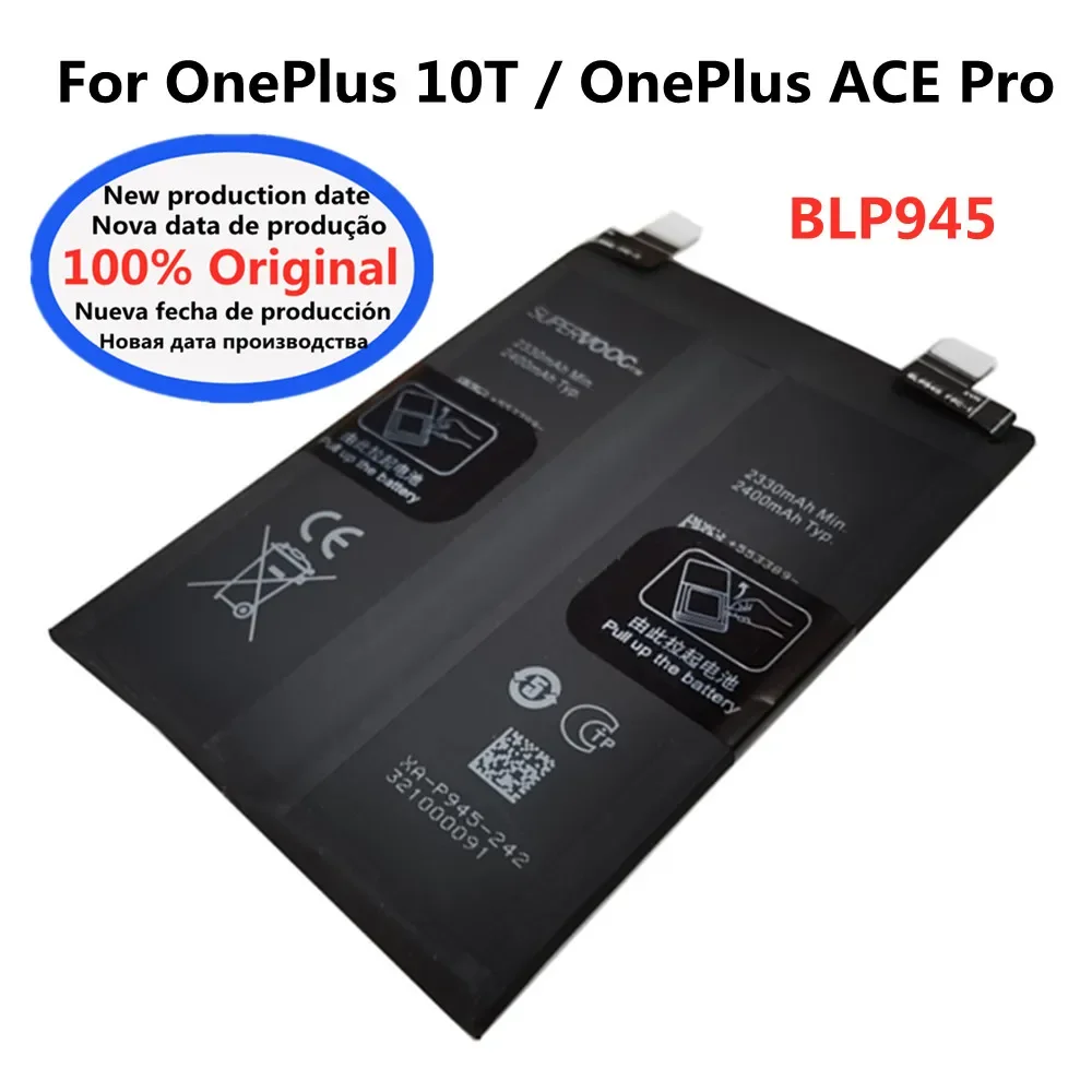 2x2400mAh BLP945 Original Battery For One Plus ACE Pro PGP110 OnePlus 10T CPH2413 CPH2415 CPH2417 CPH2419 Phone
2x2400mAh BLP945 Original Battery For One Plus ACE Pro PGP110 OnePlus 10T CPH2413 CPH2415 CPH2417 CPH2419 Phone
