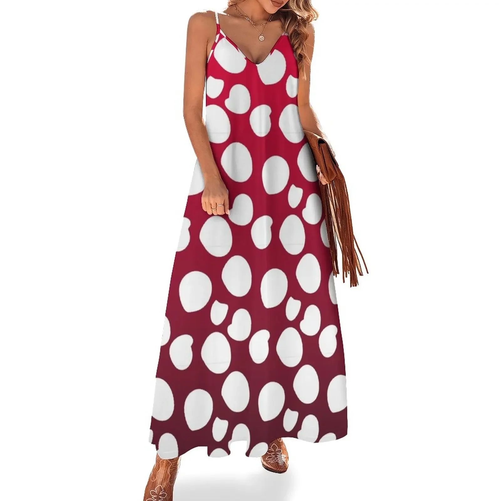 Red and white dots pattern paint Sleeveless Dress elegant women's sets womens dress
Red and white dots pattern paint Sleeveless Dress elegant women's sets womens dress