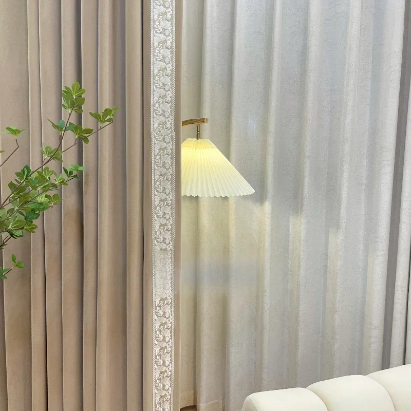 French Luxury Velvet Lace Curtains for Living Room Bedroom Dining Tulle Custom Size Window Decor Thick Elegant Decoration Drapes
French Luxury Velvet Lace Curtains for Living Room Bedroom Dining Tulle Custom Size Window Decor Thick Elegant Decoration Drapes