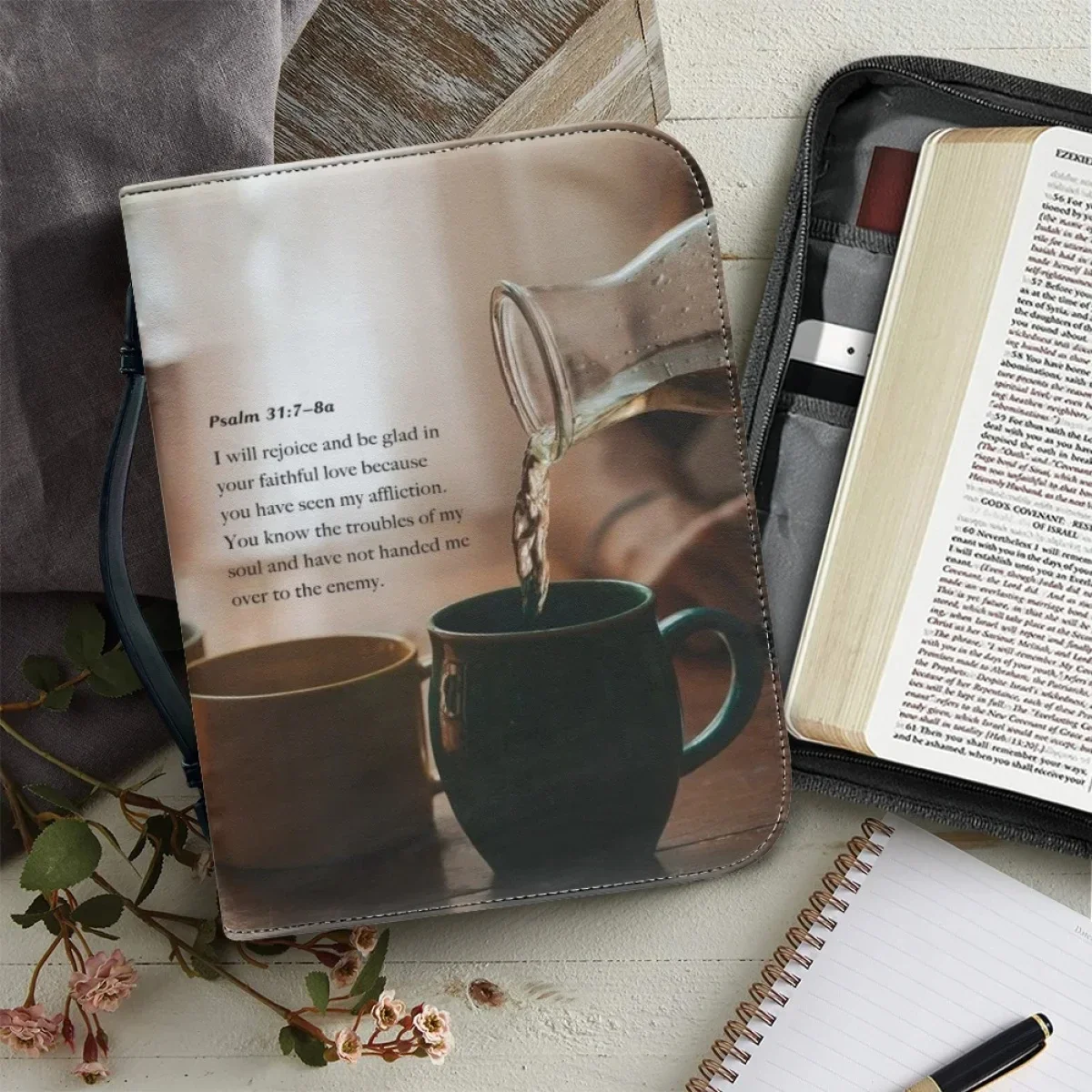 Classic Christianity Church Bible Bag for Women Bible Praise Poetry Print Bible Storage Bags Leather Handbags Zippered Handle
Classic Christianity Church Bible Bag for Women Bible Praise Poetry Print Bible Storage Bags Leather Handbags Zippered Handle