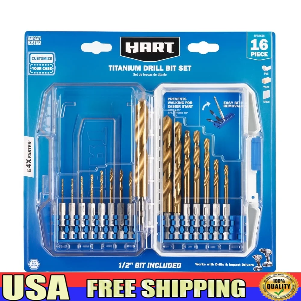 Набор сверл с шестигранным хвостовиком и титановым покрытием, 16 предметов, с разъемным наконечником 135 градусов, дерево, металл, ПВХ
Набор сверл с шестигранным хвостовиком и титановым покрытием, 16 предметов, с разъемным наконечником 135 градусов, дерево, металл, ПВХ