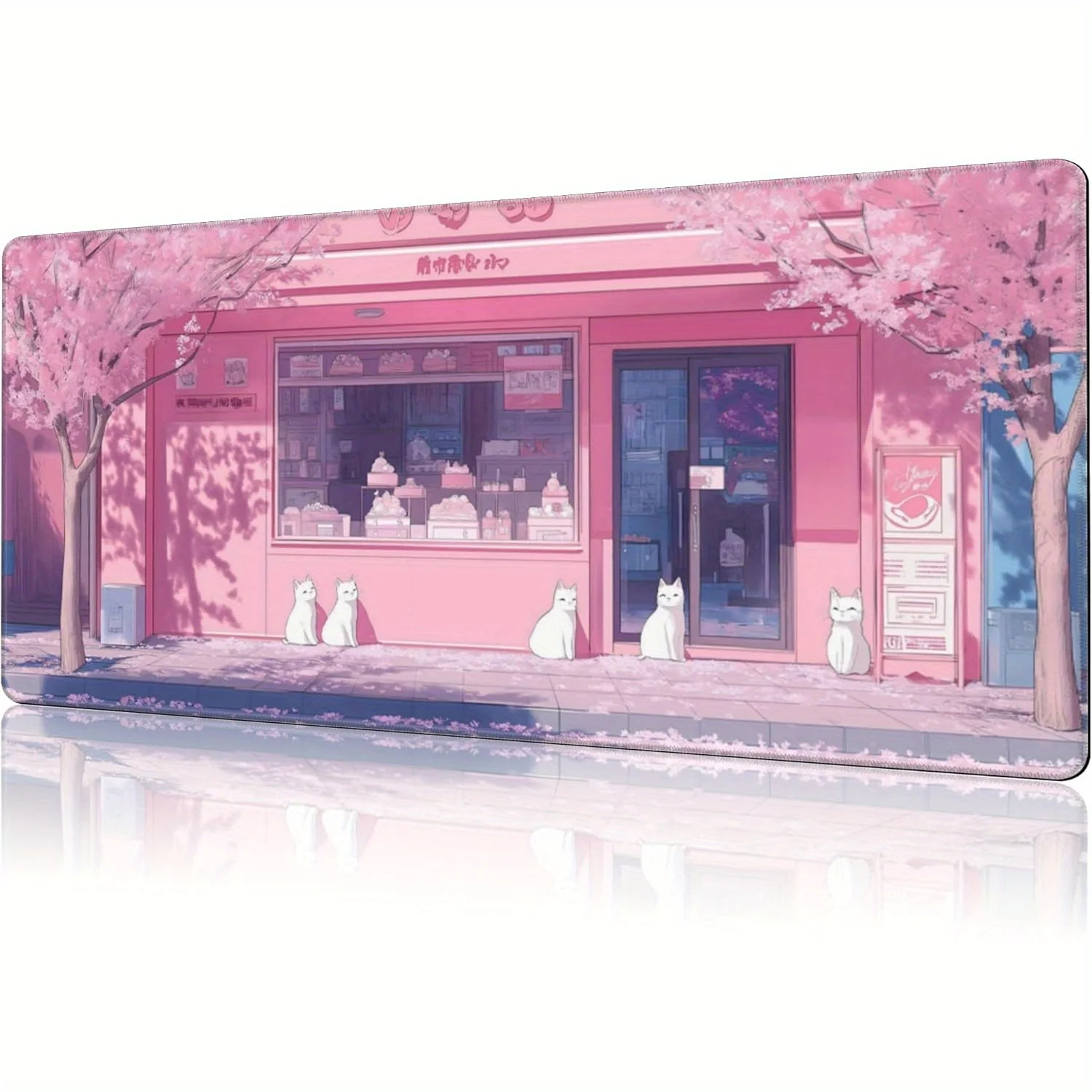 Pink cake shop cat mouse pad, large expansion computer game accessory, anti-slip rubber sewn edge, suitable for office and home
Pink cake shop cat mouse pad, large expansion computer game accessory, anti-slip rubber sewn edge, suitable for office and home