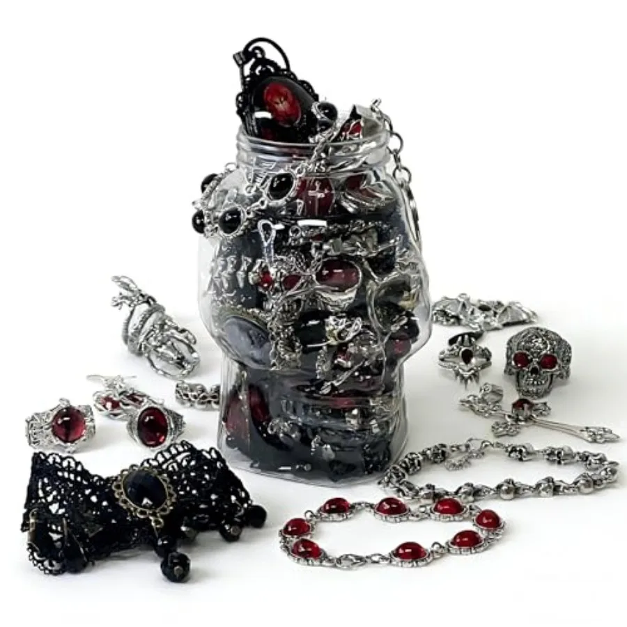 Mystery Jewelry Jar for Women, Gothic Witchy Jewelry Gift Set Goth Boho Mixed Punk Everyday Necklaces, Earrings, Rings, Bracele
Mystery Jewelry Jar for Women, Gothic Witchy Jewelry Gift Set Goth Boho Mixed Punk Everyday Necklaces, Earrings, Rings, Bracele