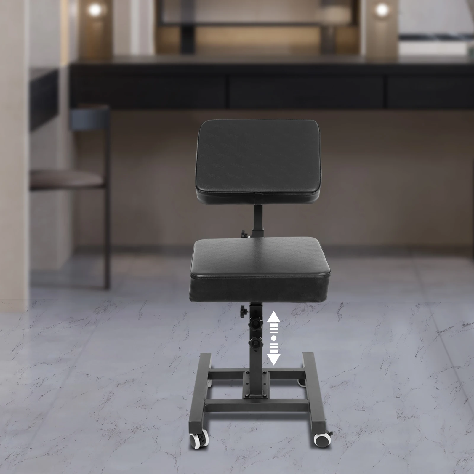 Modern Black Metal and PU Multiple Use Hair Chair Adjustable Backrest Angle and Height Floor Standing for Homes, Beauty Salons
Modern Black Metal and PU Multiple Use Hair Chair Adjustable Backrest Angle and Height Floor Standing for Homes, Beauty Salons