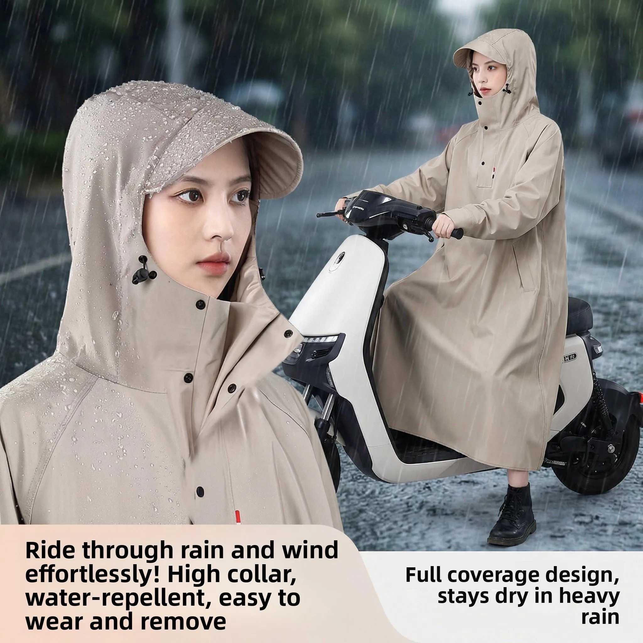 Thickened Long One-Piece Vehicle Riding Raincoat Full Body Waterproof Bicycle Helmet Compatible Large Size Raincoat
Thickened Long One-Piece Vehicle Riding Raincoat Full Body Waterproof Bicycle Helmet Compatible Large Size Raincoat