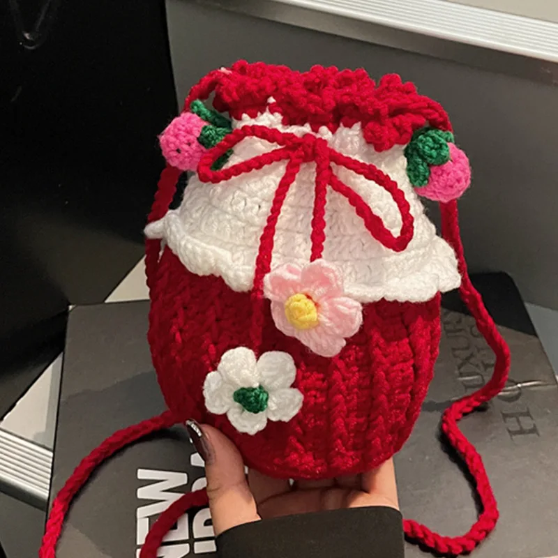 2025 Cute Strawberry Woven Bucket Bag for Women Sweet Color Block Crossbody Purse Unique Drawstring Shoulder Bag for Outings
2025 Cute Strawberry Woven Bucket Bag for Women Sweet Color Block Crossbody Purse Unique Drawstring Shoulder Bag for Outings
