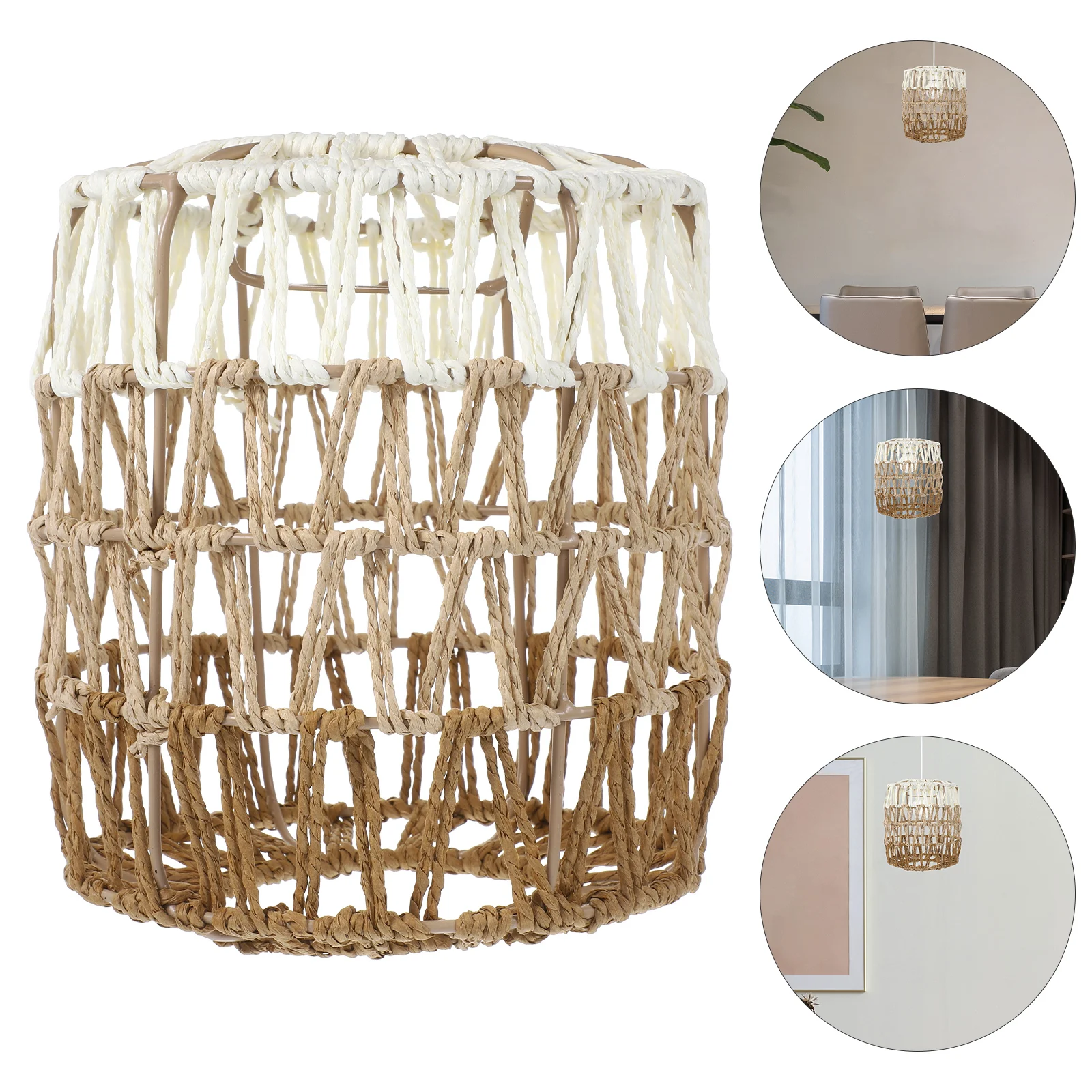 Boho Woven Pendant Lamp Shade Rattan Chandelier Light Cover Ceiling Fan Fixture Guard Replacement Cylinder Living Room 
Boho Woven Pendant Lamp Shade Rattan Chandelier Light Cover Ceiling Fan Fixture Guard Replacement Cylinder Living Room