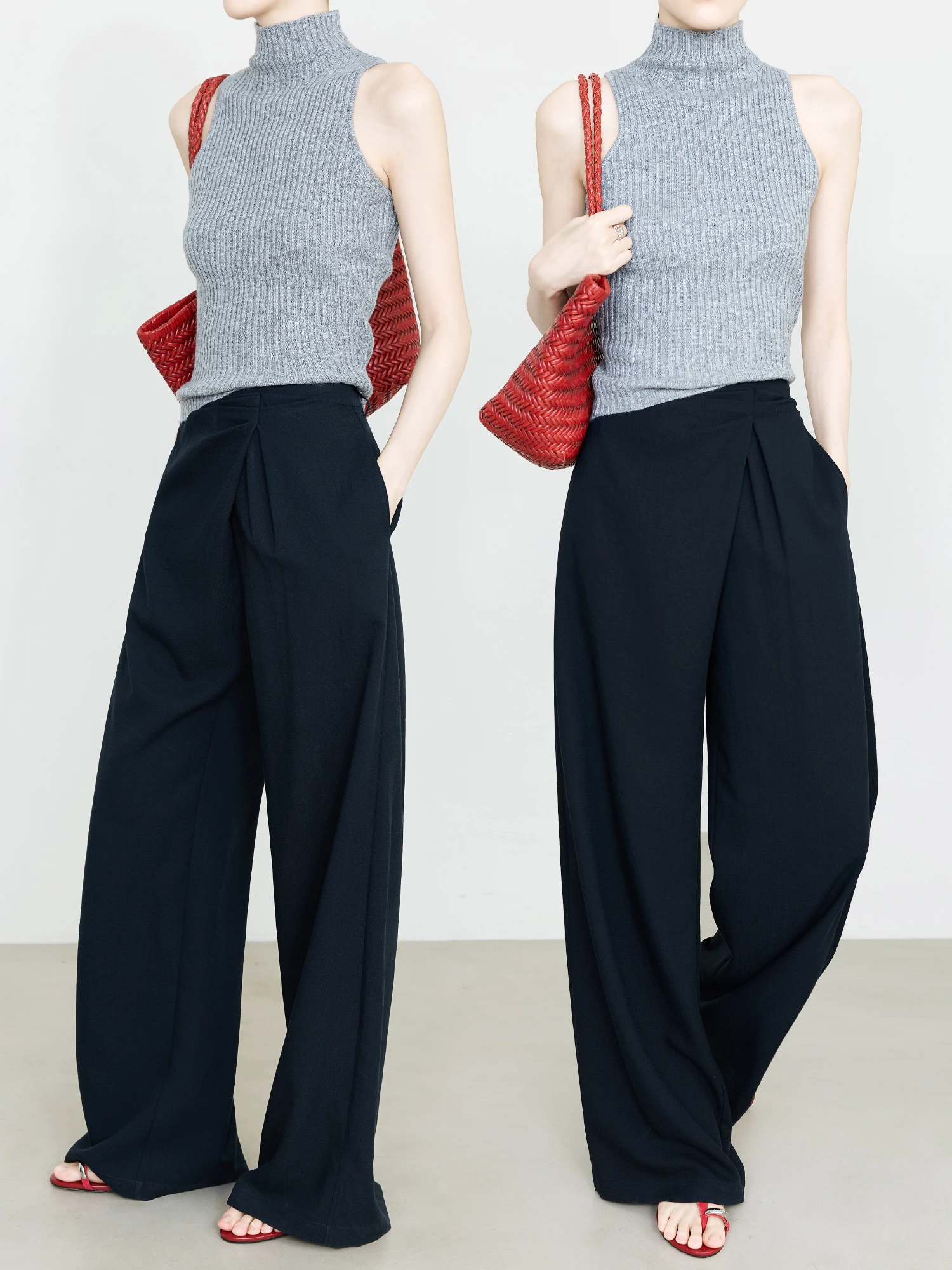 Summer New Slimming Wide Leg Pants Women'S Linen Trousers Copper Ammonia Silk Asymmetrical Zipper High Waist Straight Cut
Summer New Slimming Wide Leg Pants Women'S Linen Trousers Copper Ammonia Silk Asymmetrical Zipper High Waist Straight Cut