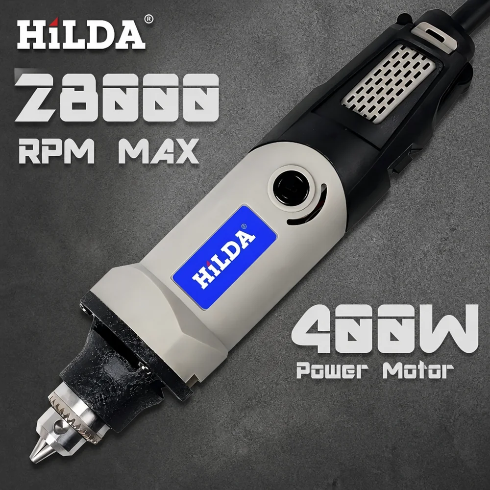 HILDA Rotary Tool 400W Drill Electric Tools Engraving Grinding Polishing 6 Variable Speed High Power DIY Power Tools
HILDA Rotary Tool 400W Drill Electric Tools Engraving Grinding Polishing 6 Variable Speed High Power DIY Power Tools