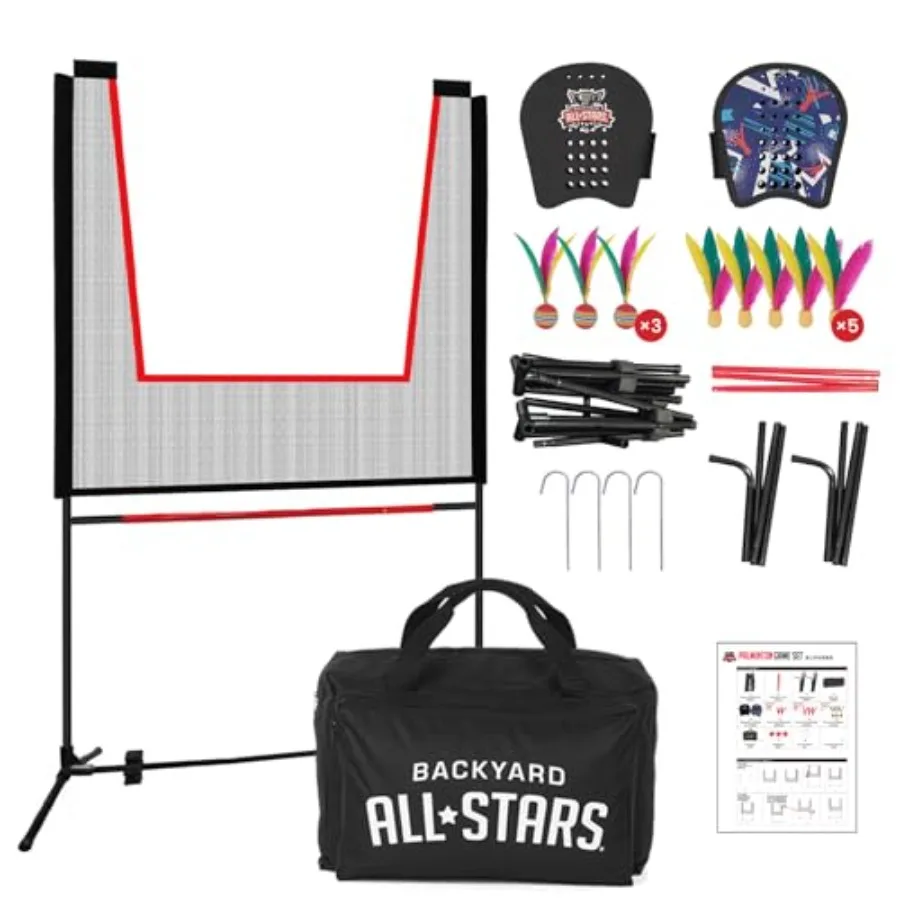 Badminton net set for indoor and outdoor use nylon material black color includes 2 wearable gloves and 8 birdies for paddle gam
Badminton net set for indoor and outdoor use nylon material black color includes 2 wearable gloves and 8 birdies for paddle gam