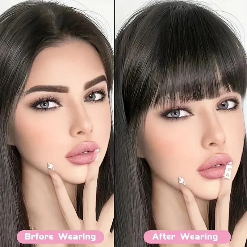 3D air style synthetic hair fringe light weight hair extension easy to wear clip in hair bangs
3D air style synthetic hair fringe light weight hair extension easy to wear clip in hair bangs