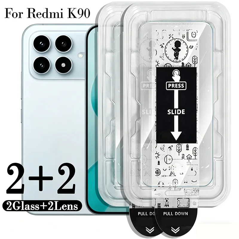 2+2Pack for Redmi K90/K90 Pro Max Premium Tempered Glass - One-Click Film applicator, Anti-Reflective, True Touch Sensitivity
2+2Pack for Redmi K90/K90 Pro Max Premium Tempered Glass - One-Click Film applicator, Anti-Reflective, True Touch Sensitivity