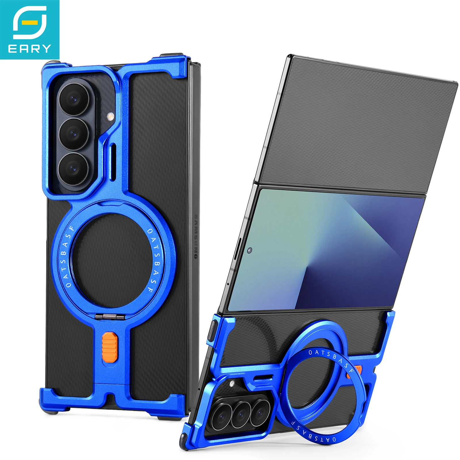 Eary for Samsung Galaxy Z TriFold Case 360°Rotate Kickstand Aluminum Metal Bumper Shockproof Camera Screen Protection Slim Cover
Eary for Samsung Galaxy Z TriFold Case 360°Rotate Kickstand Aluminum Metal Bumper Shockproof Camera Screen Protection Slim Cover