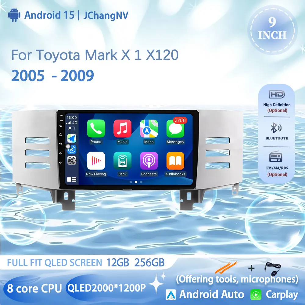 Автомобильный радиоприемник Android 15 для Toyota Mark X 1 X120 2005-2009 BT QLED Мультимедийный стерео видеоплеер 4G LTE 5G WIFI без 2DIN GPS NAVI
Автомобильный радиоприемник Android 15 для Toyota Mark X 1 X120 2005-2009 BT QLED Мультимедийный стерео видеоплеер 4G LTE 5G WIFI без 2DIN GPS NAVI