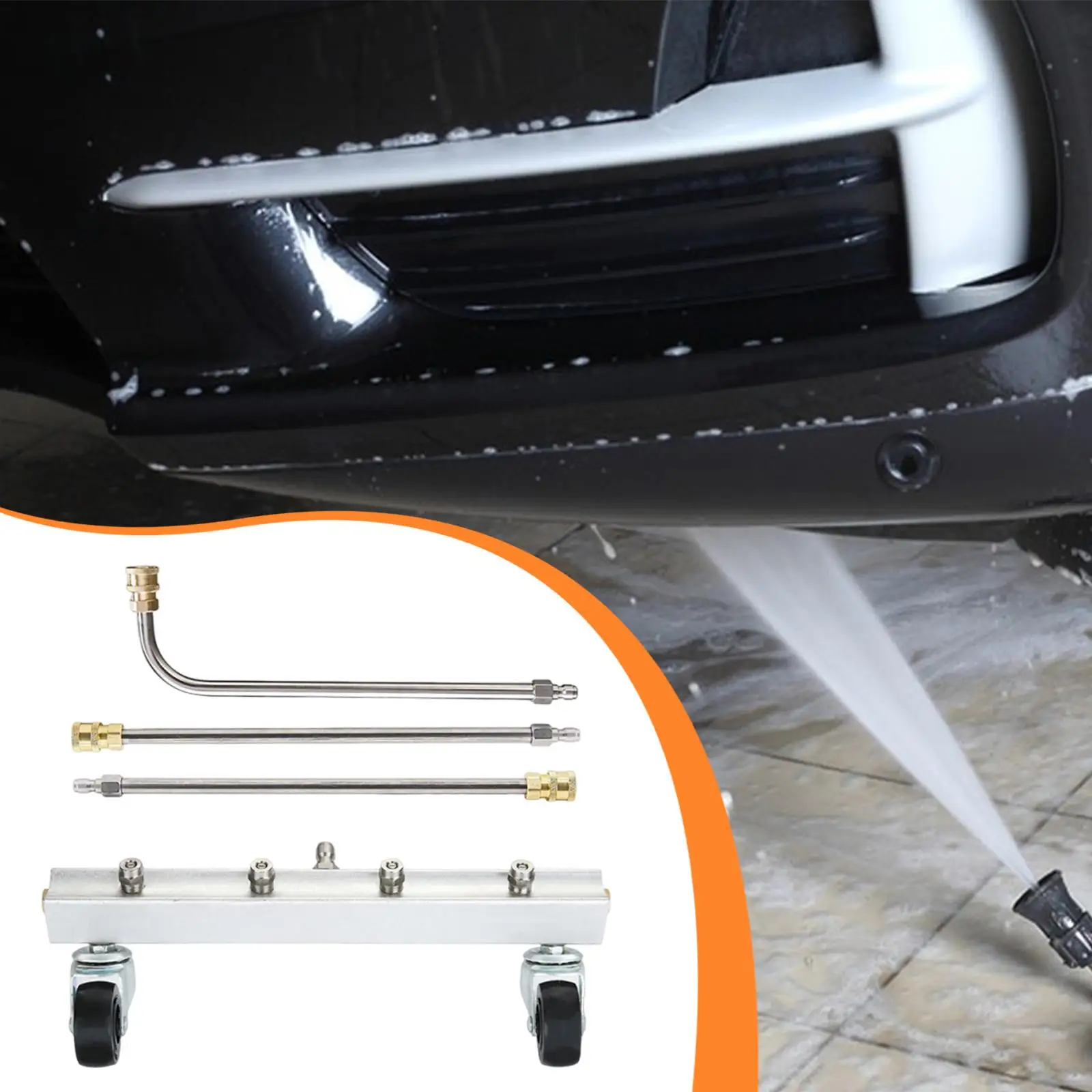 Pressure Washer Undercarriage Cleaner Set Under Car Cleaner with 4 Nozzles
Pressure Washer Undercarriage Cleaner Set Under Car Cleaner with 4 Nozzles