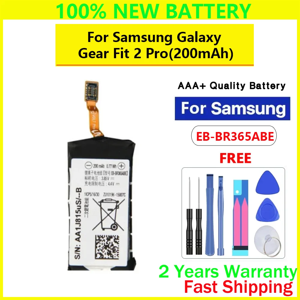 New Genuine 200mAh EB-BR365ABE Battery For Samsung Watch Gear Fit 2 Pro SM-R365 R365 High Quality Batteries With Free Tools
New Genuine 200mAh EB-BR365ABE Battery For Samsung Watch Gear Fit 2 Pro SM-R365 R365 High Quality Batteries With Free Tools