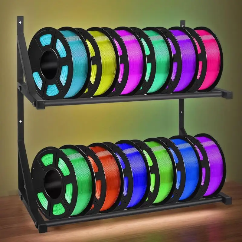 3D Printer Filament Storage Rack Double-layer 3D Printer Filament Organizer Shelf Wall-Mounted Display Holder for Workshop
3D Printer Filament Storage Rack Double-layer 3D Printer Filament Organizer Shelf Wall-Mounted Display Holder for Workshop